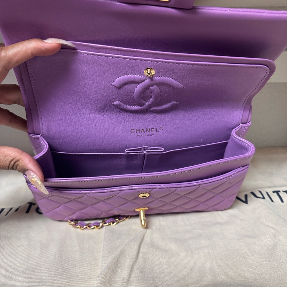 END OF YEAR SALE CHANEL Classic Lavender Quilted Shoulder Double Flap Bag - Picture 8 of 8